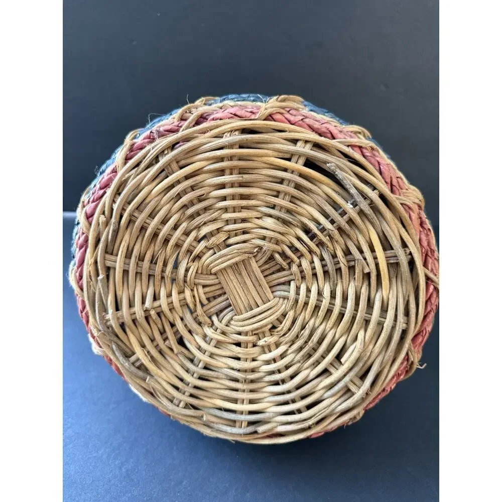 Vintage Garden Trug Handle Basket Rustic Twig Wood Farmhouse Gathering Cottage